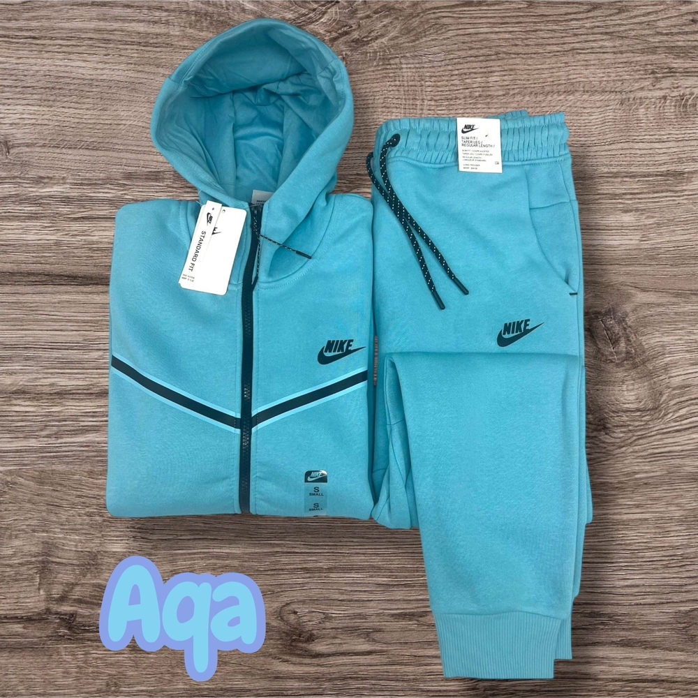 Nike Aqua Blue Zip Hoodie & Jogger Set